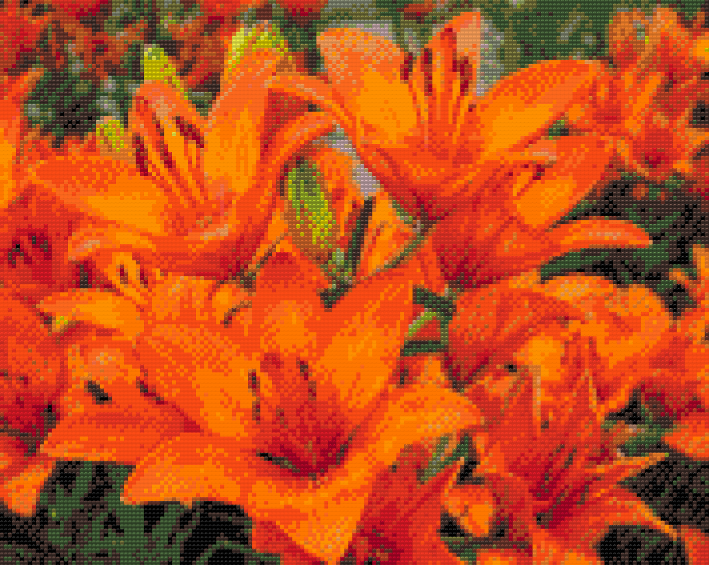 Diamond Painting - Orange liljer