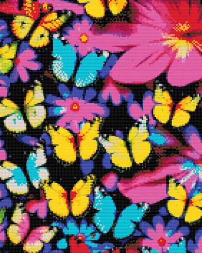 Diamond Painting - Farverige sommerfugle