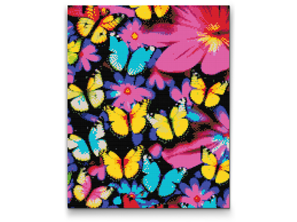 Diamond Painting - Farverige sommerfugle