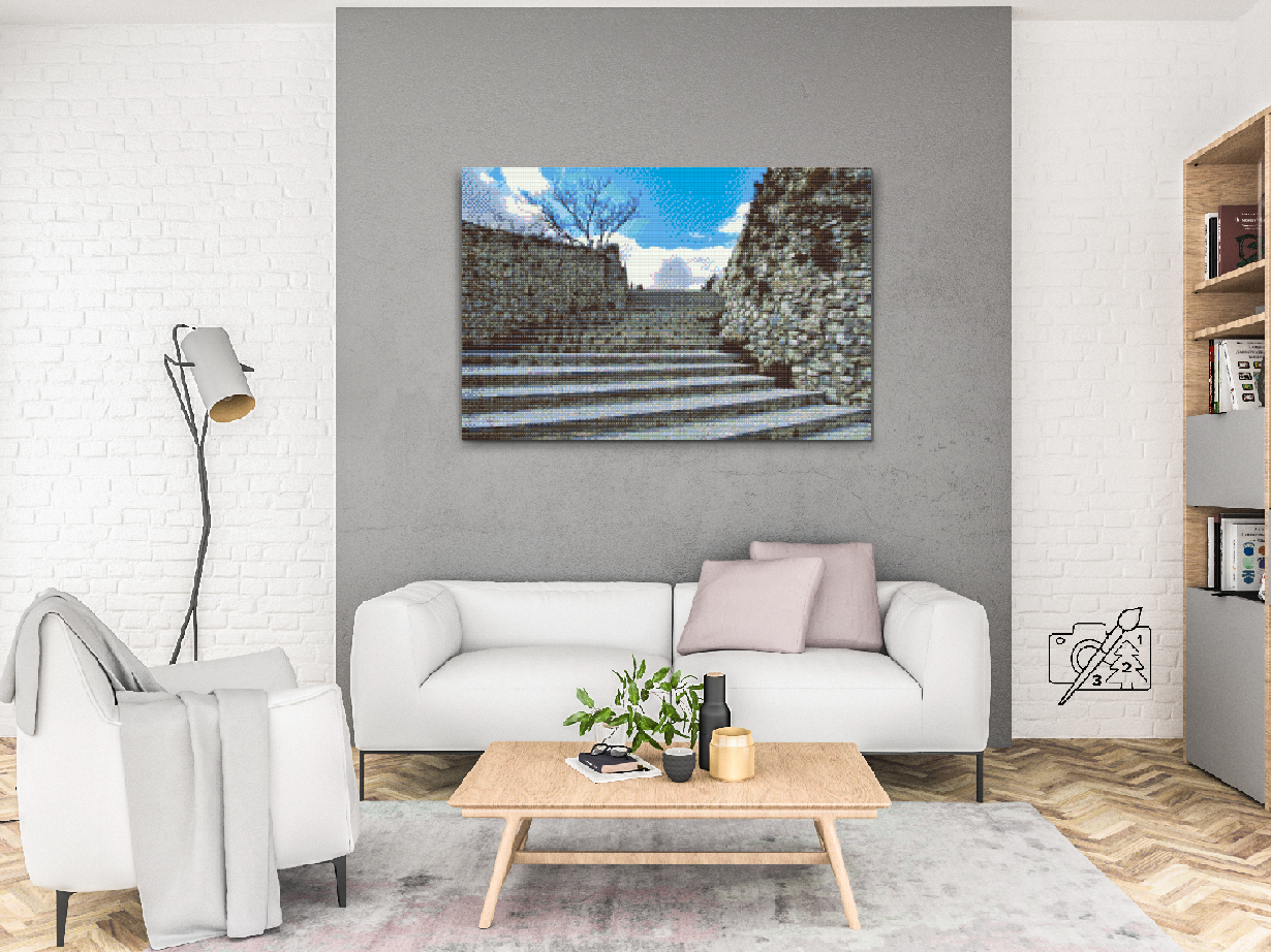 Diamond Painting - Trappen til Morano Slot, Calabrien