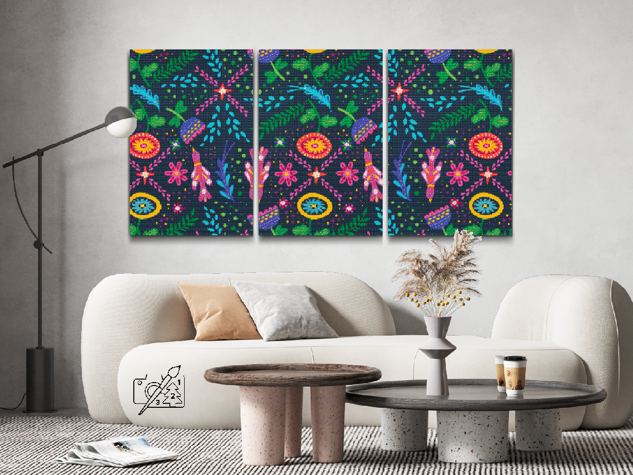 Diamond Painting - Munter baggrund (sæt af 3)