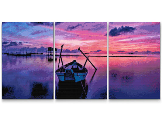 Diamond Painting - Boat at the Sunset (sæt af 3)