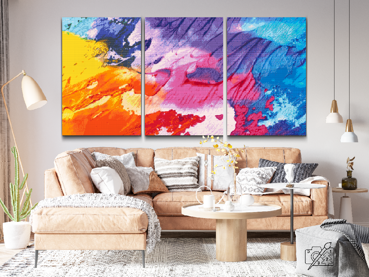 Diamond Painting - Farvet tekstur 1 (sæt af 3)