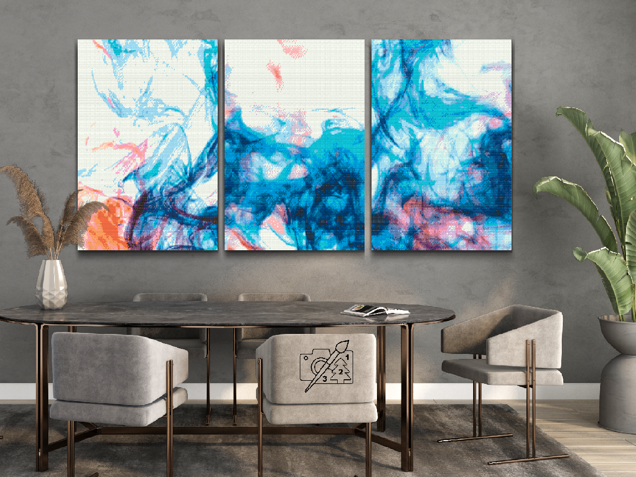 Diamond Painting - Farvet tekstur 4 (sæt af 3)