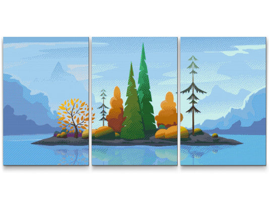 Diamond Painting - Tiny Island (sæt af 3)