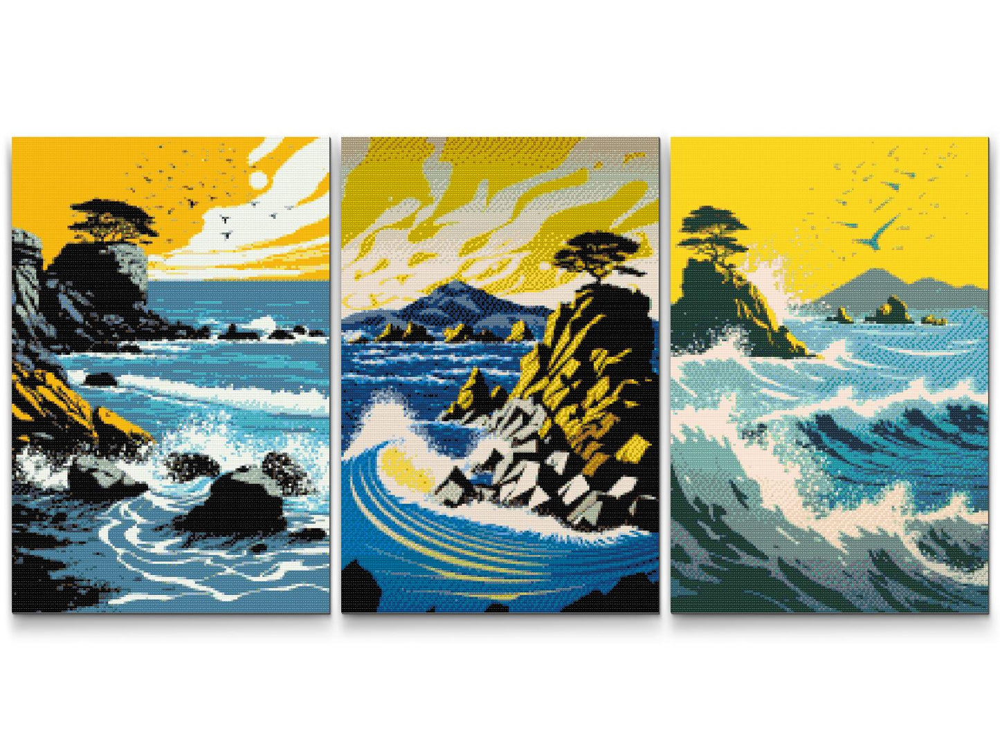 Diamond Painting - Ocean Waves (sæt af 3)