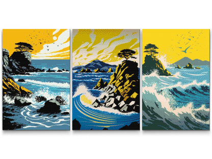 Diamond Painting - Ocean Waves (sæt af 3)