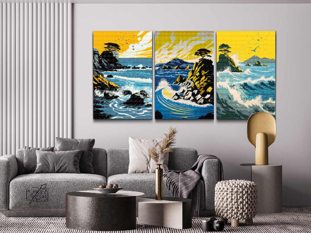 Diamond Painting - Ocean Waves (sæt af 3)