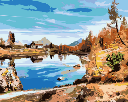 Paint by Numbers - Hytte ved søen