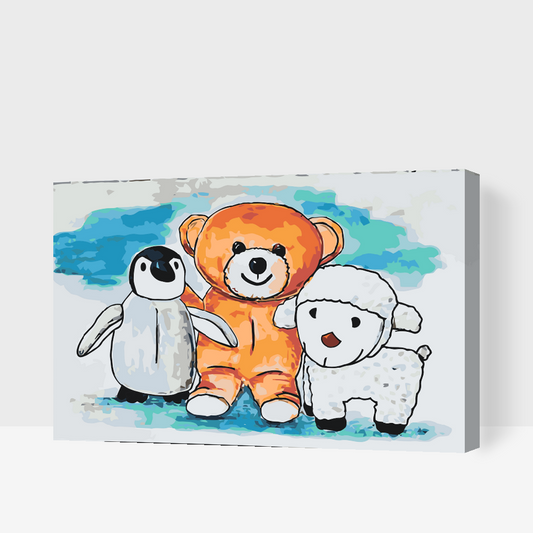 Paint by Numbers - Pingvin, Teddy og Får