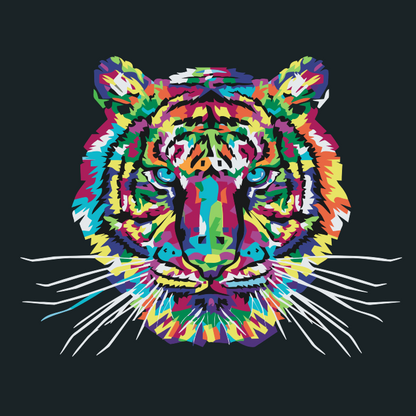 Paint by Numbers - Farverig Tiger