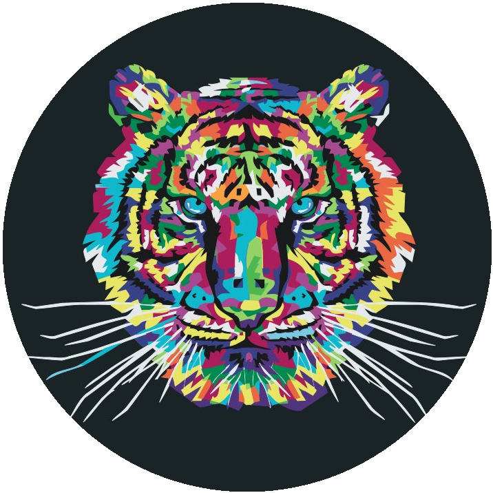 Paint by Numbers - Farverig Tiger