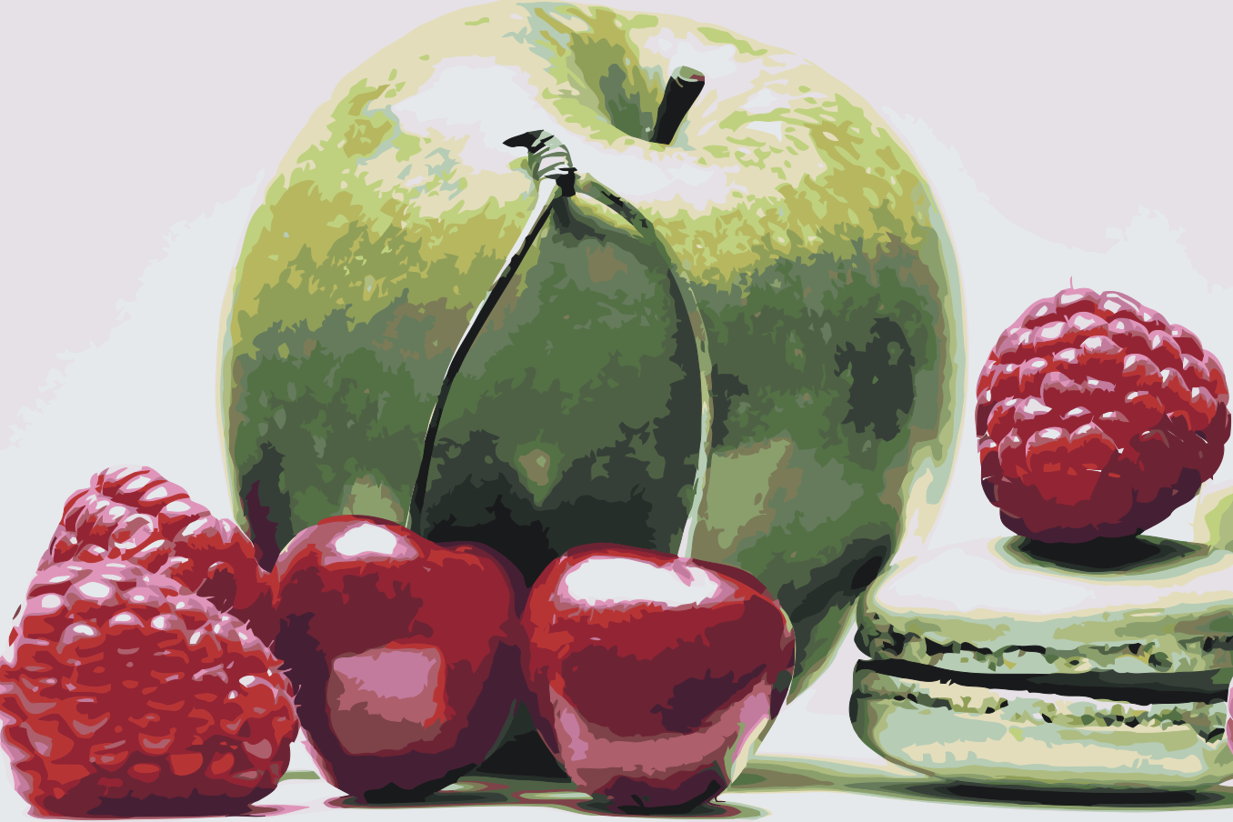 Paint by Numbers - Frugter og makron