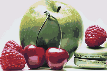 Paint by Numbers - Frugter og makron