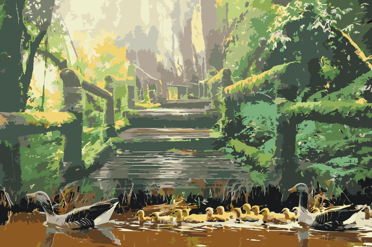 Paint by Numbers - Andefamilien i parken