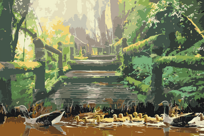 Paint by Numbers - Andefamilien i parken