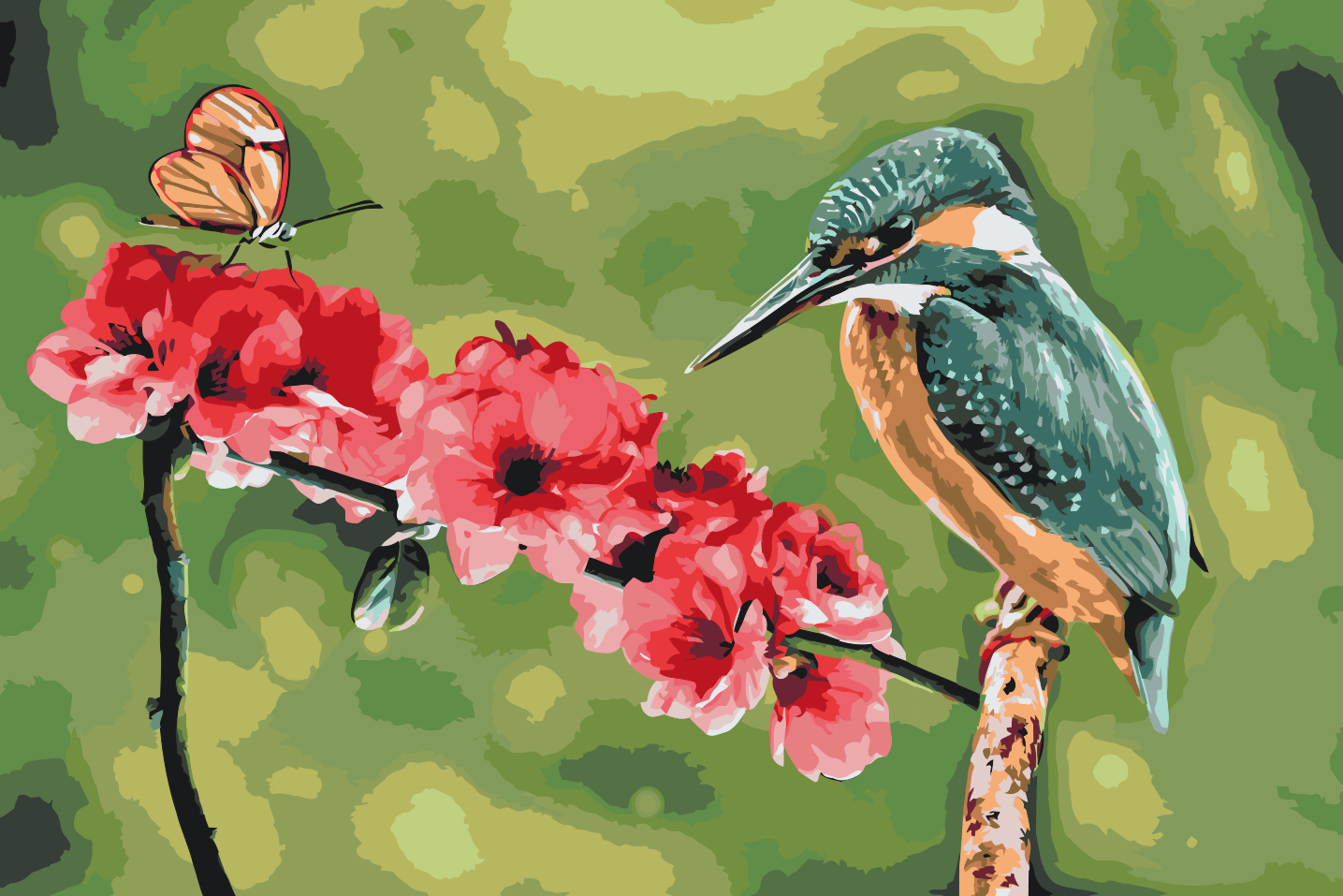 Paint by Numbers - Sommerfugl og isfugl