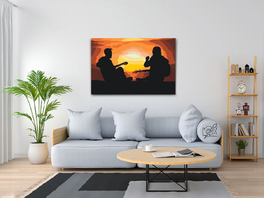 Paint by Numbers - Guitarister ved Sunset