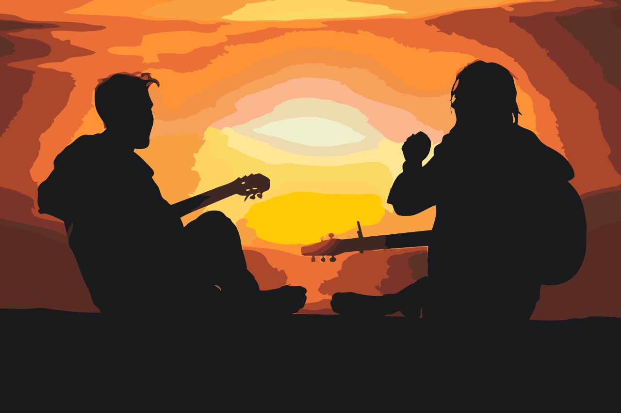 Paint by Numbers - Guitarister ved Sunset