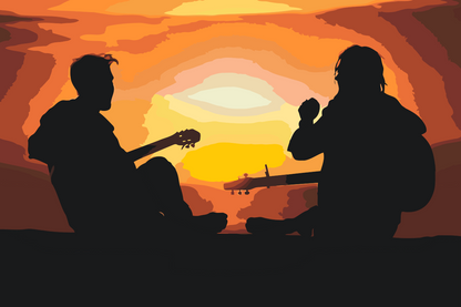 Paint by Numbers - Guitarister ved Sunset