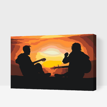Paint by Numbers - Guitarister ved Sunset