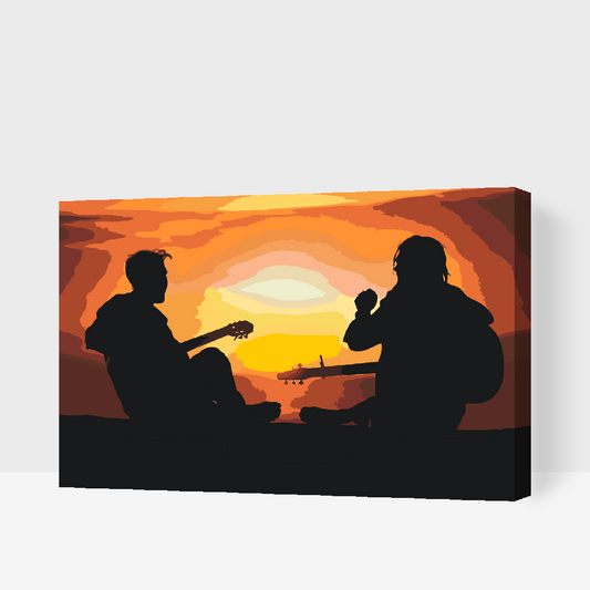 Paint by Numbers - Guitarister ved Sunset