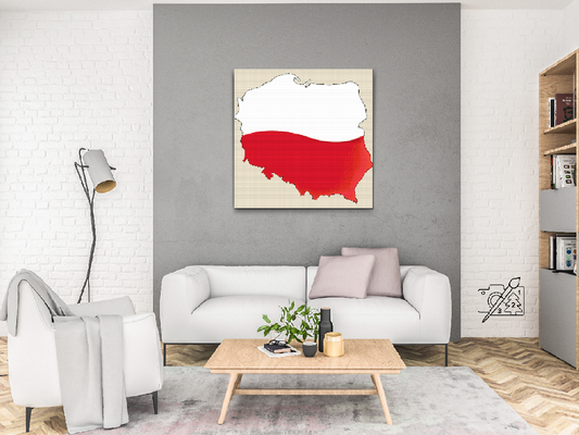Diamond Painting - Kort over Polen