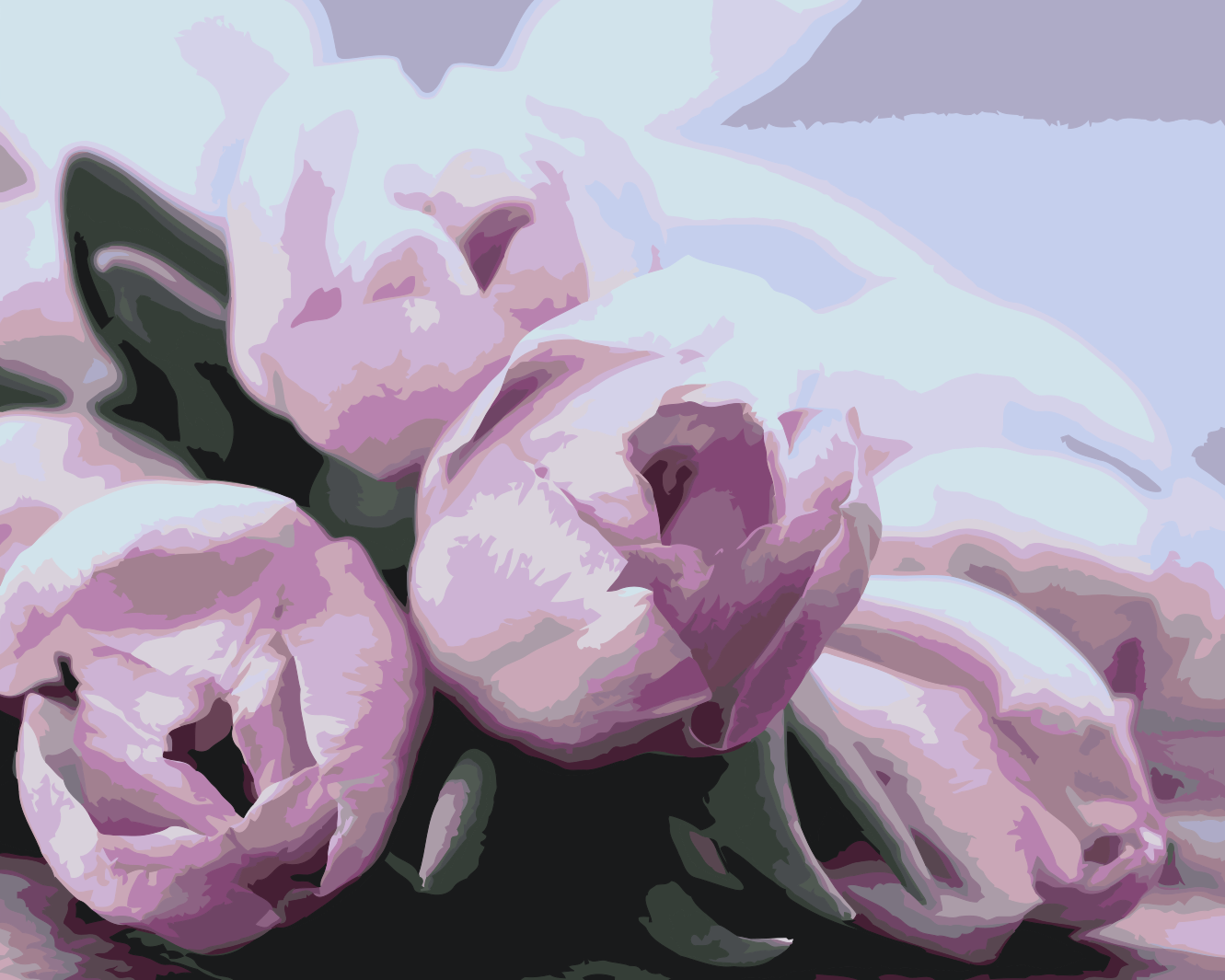 Paint by Numbers - Lilla tulipaner på bordet