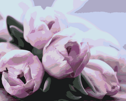 Paint by Numbers - Lilla tulipaner på bordet