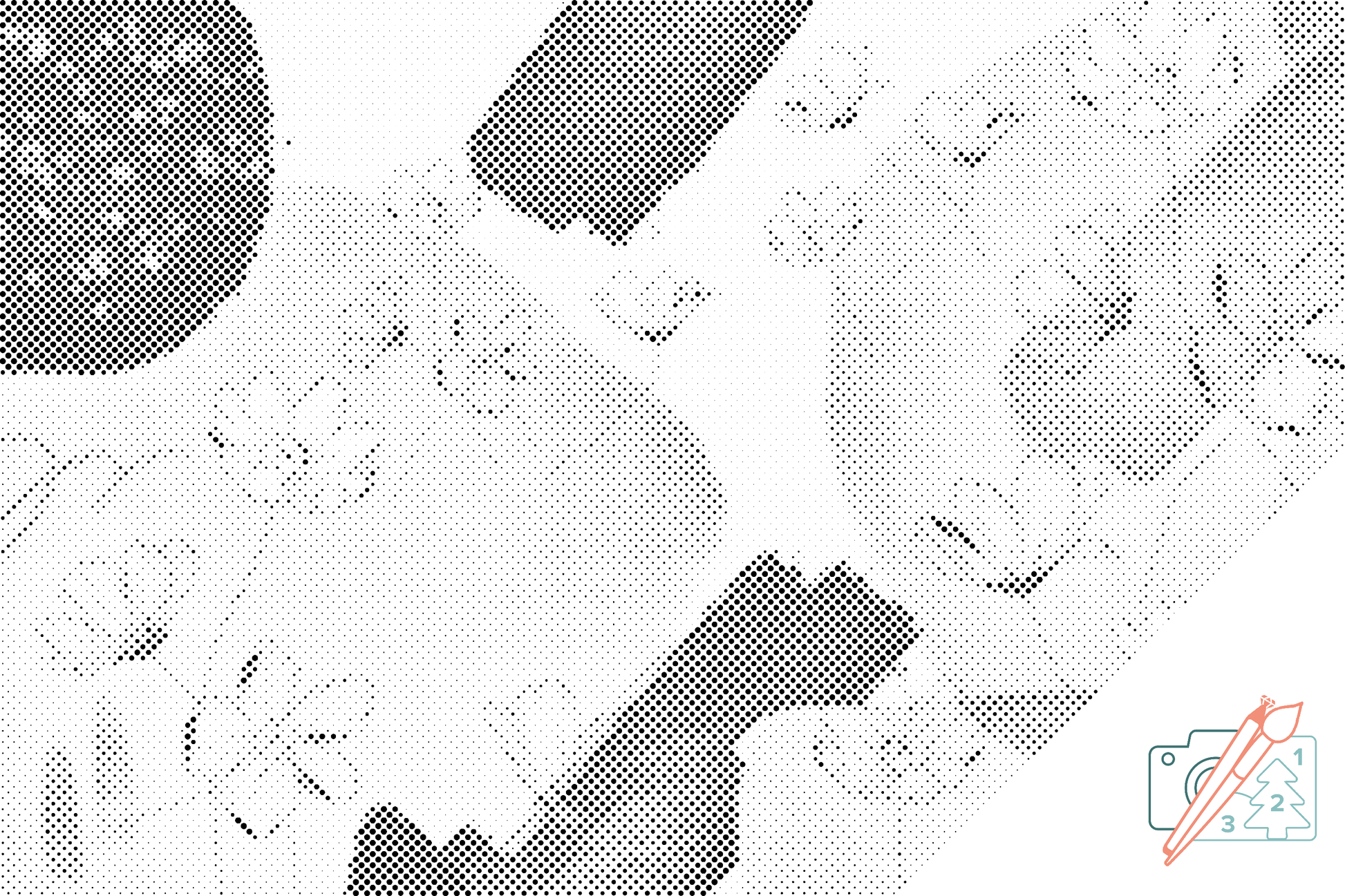 Mal-med-prikker -  Blomsterbaggrund