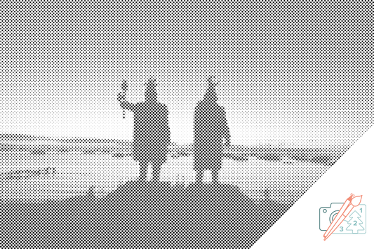 Mal-med-prikker -  Konge ved solnedgang