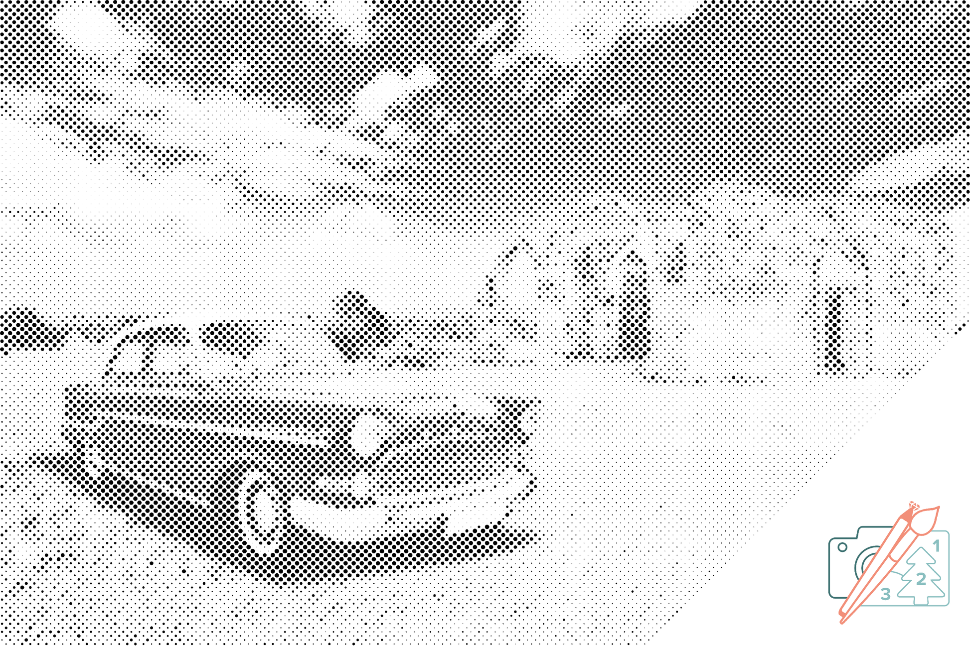 Mal-med-prikker -  Retro bil