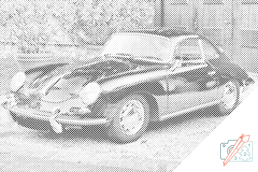 Mal-med-prikker -  Gamle Porsche
