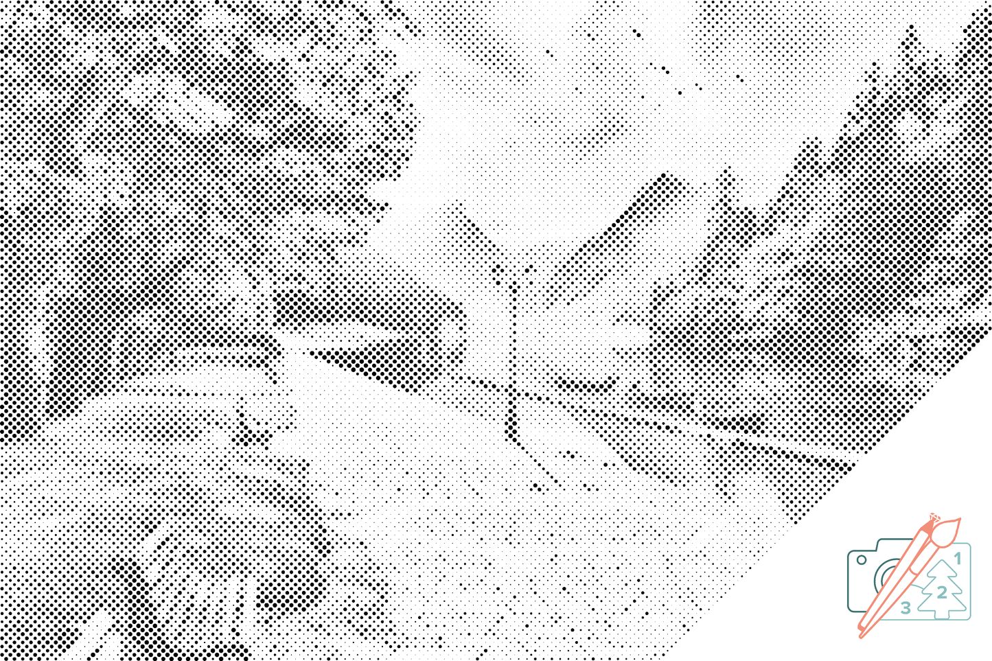 Mal-med-prikker -  Park ved floden