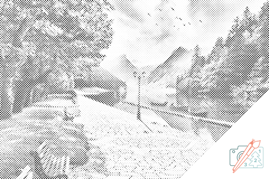Mal-med-prikker -  Park ved floden