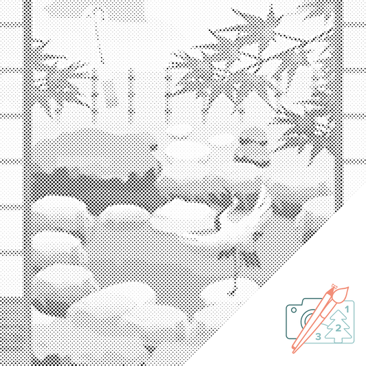 Mal-med-prikker -  Japansk baggrund