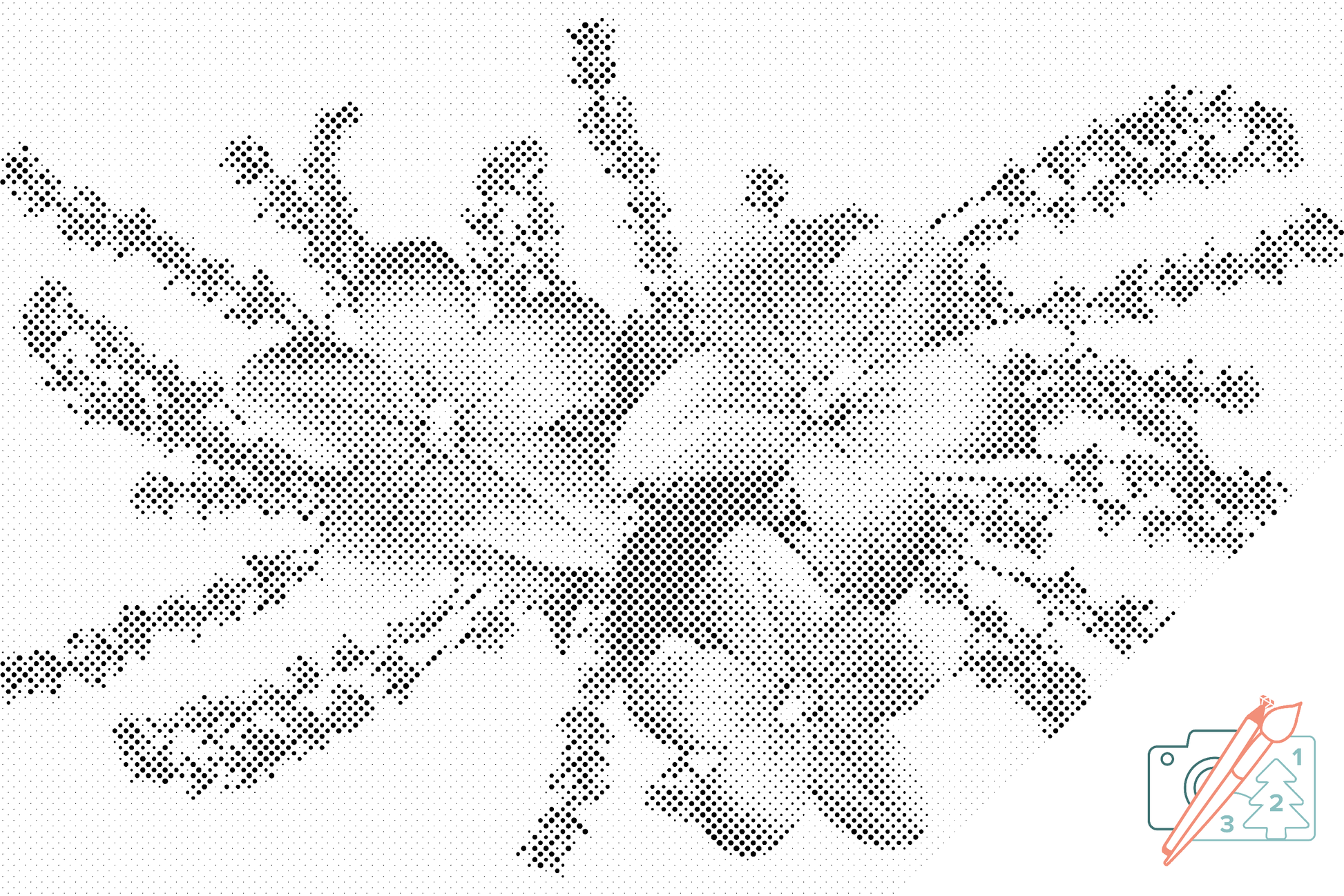 Mal-med-prikker -  Dekorative blomster