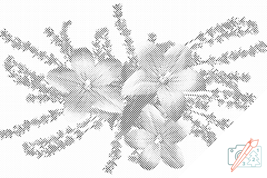 Mal-med-prikker -  Dekorative blomster