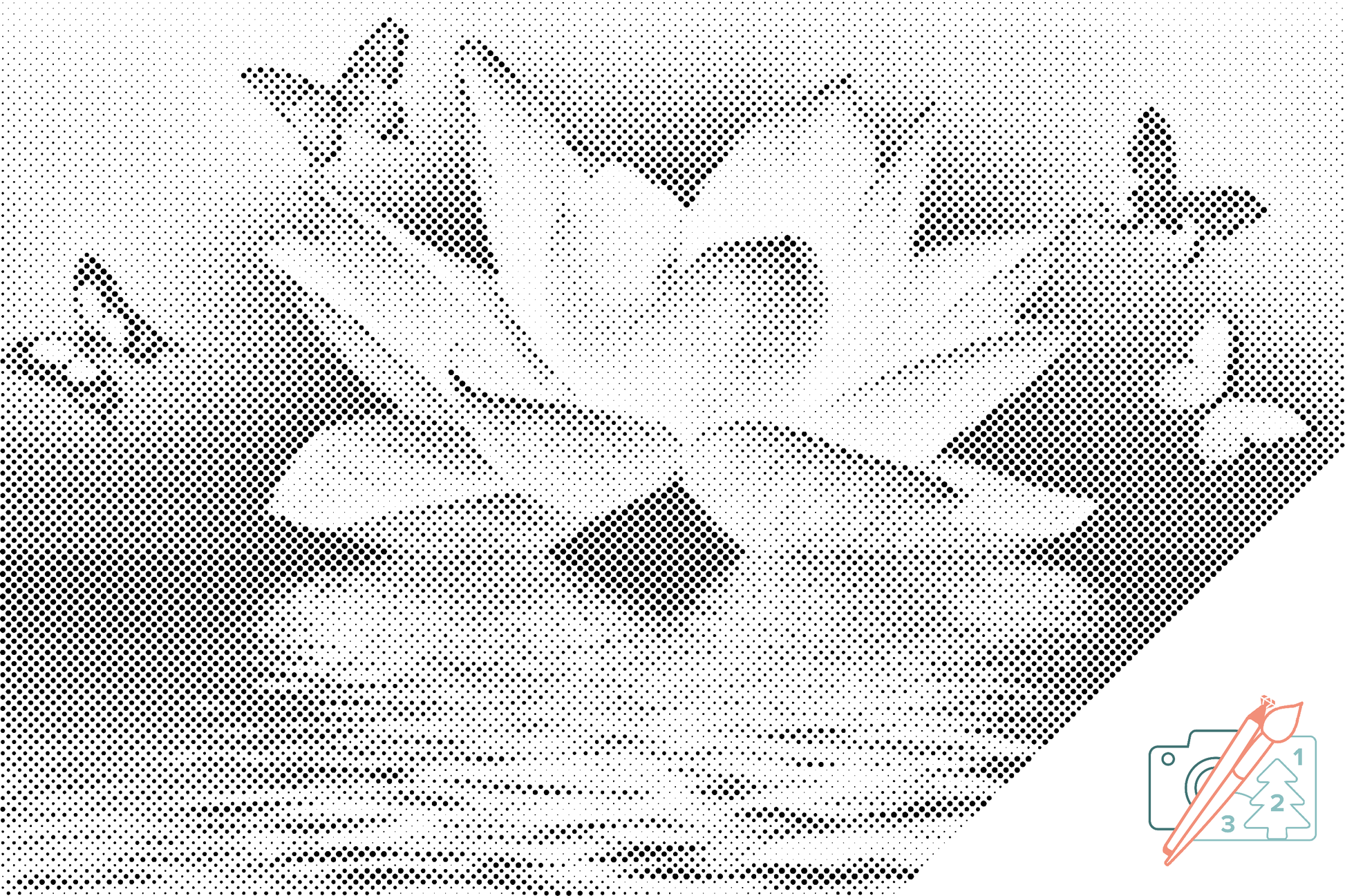 Mal-med-prikker -  Lotus og Sommerfugl