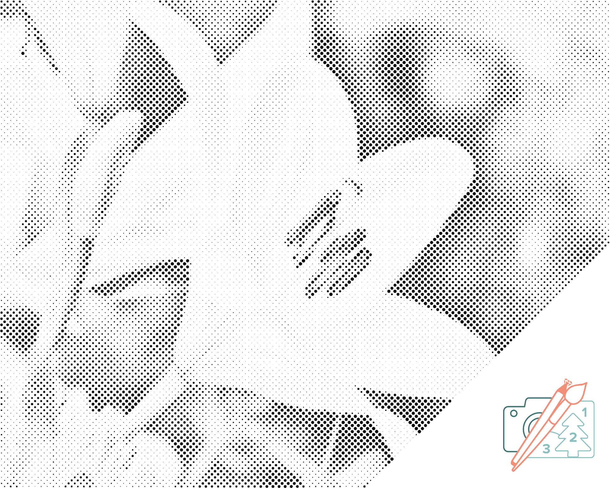 Mal-med-prikker -  White Lily