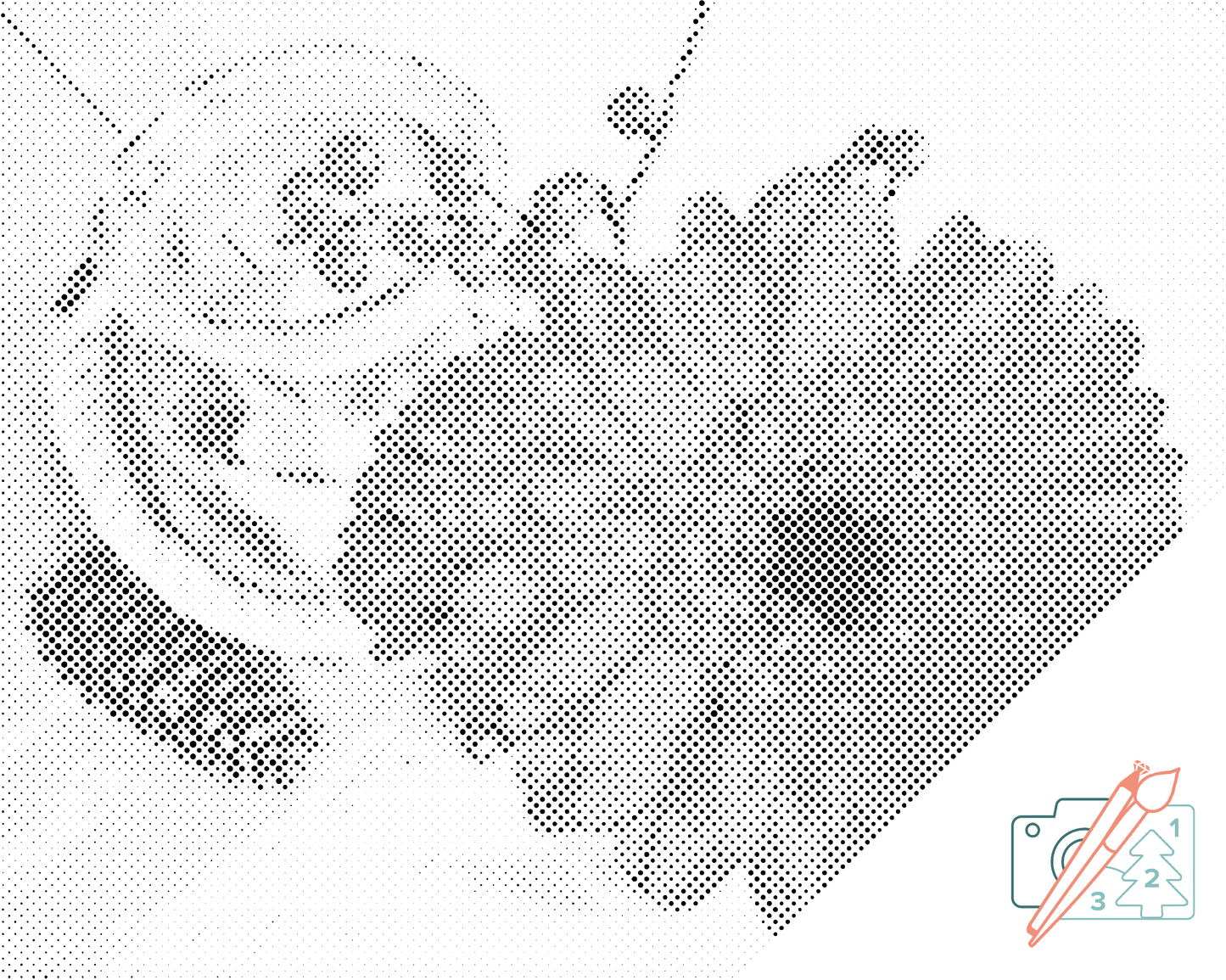 Mal-med-prikker -  Gerbera og Stearinlys