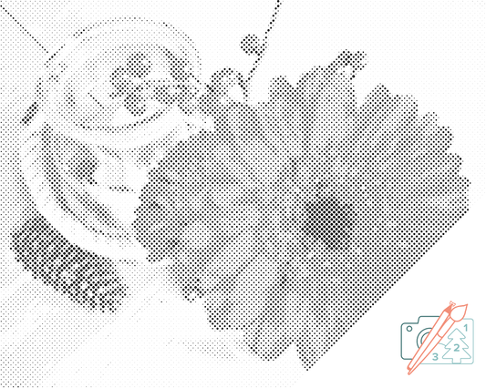 Mal-med-prikker -  Gerbera og Stearinlys