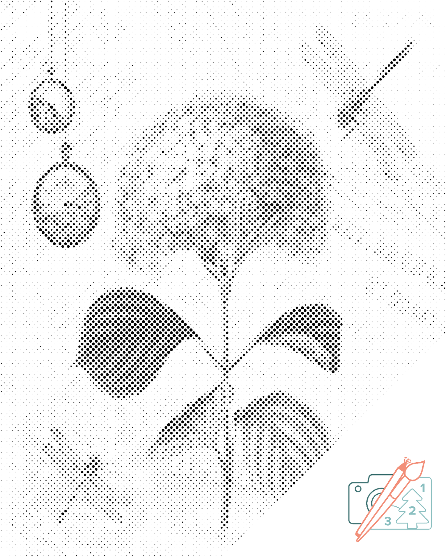 Mal-med-prikker -  Hortensia og guldsmede