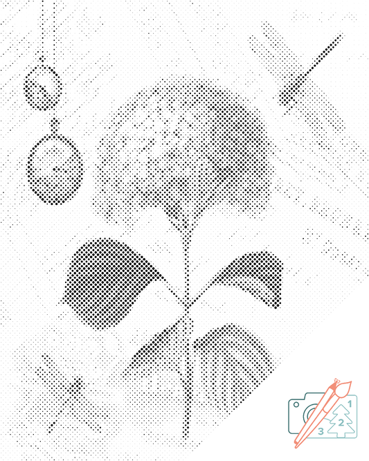 Mal-med-prikker -  Hortensia og guldsmede