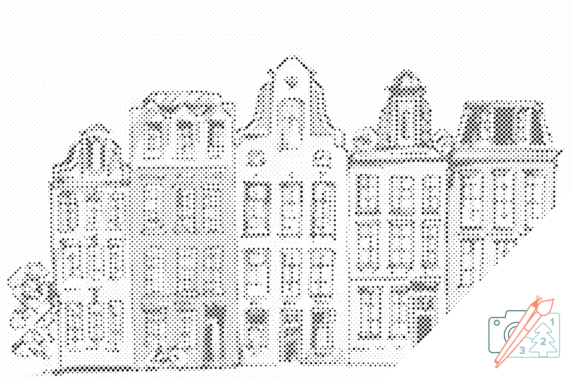 Mal-med-prikker -  Huse i Amsterdam