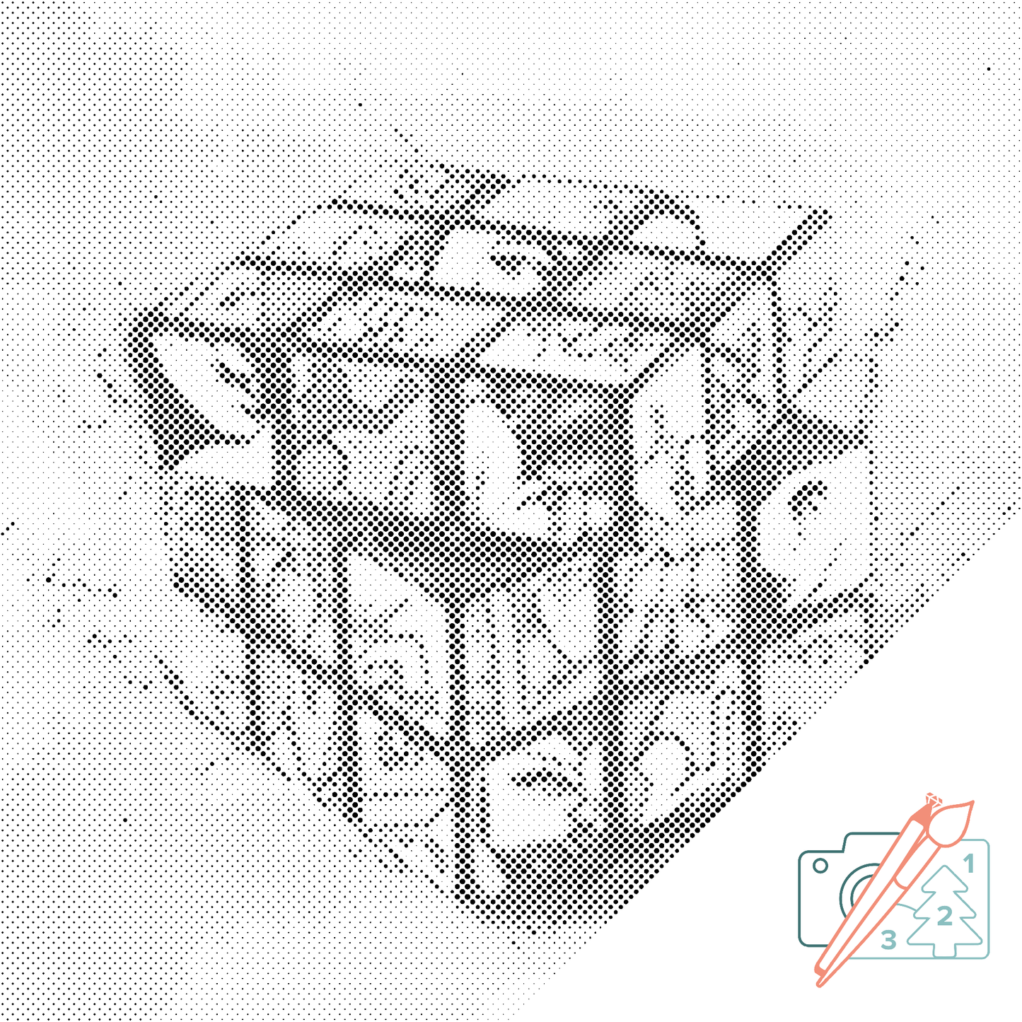 Mal-med-prikker -  Rubiks kube