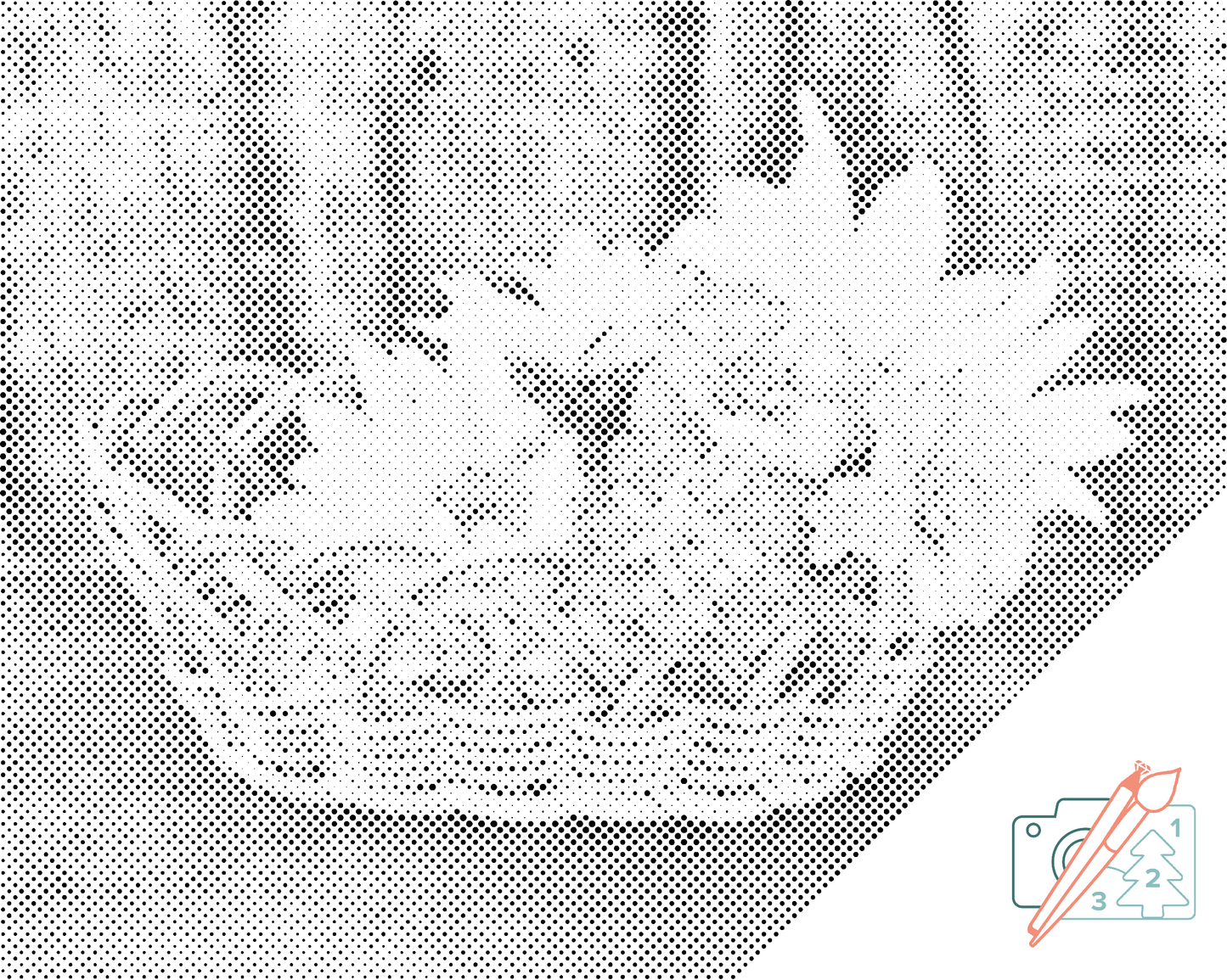 Mal-med-prikker -  Kurv med blomster