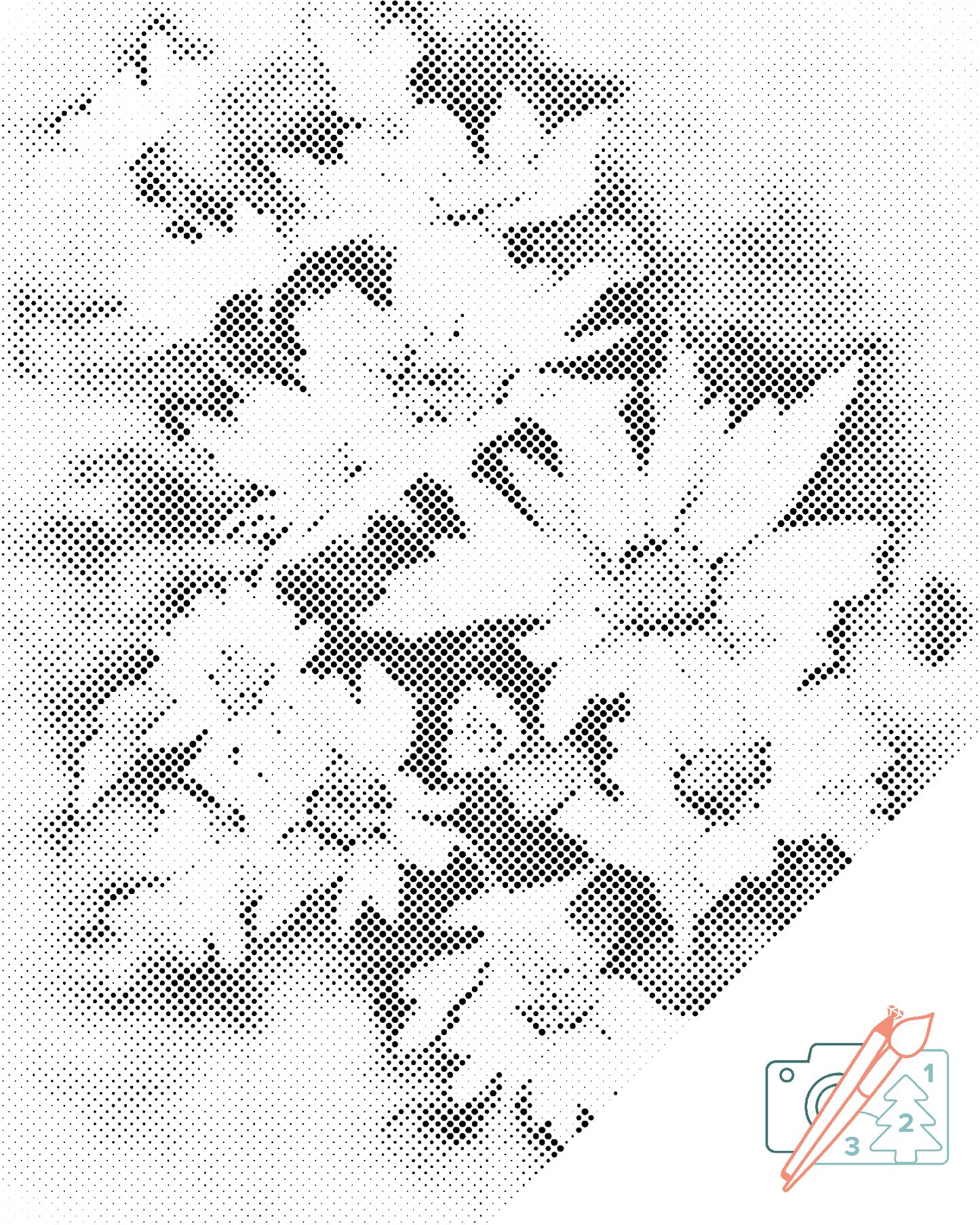 Mal-med-prikker -  Efterårsblomst, hvid aster