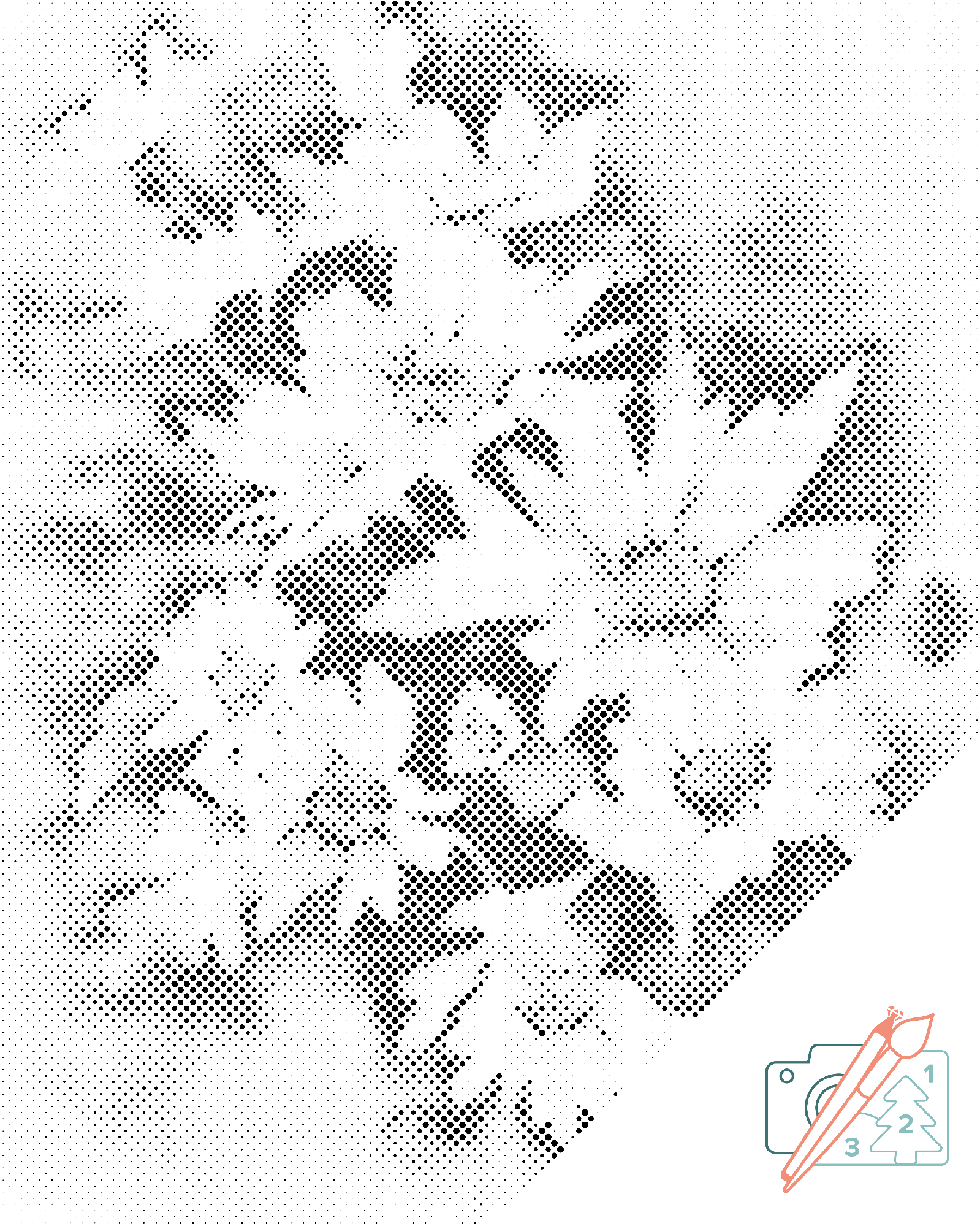 Mal-med-prikker -  Efterårsblomst, hvid aster