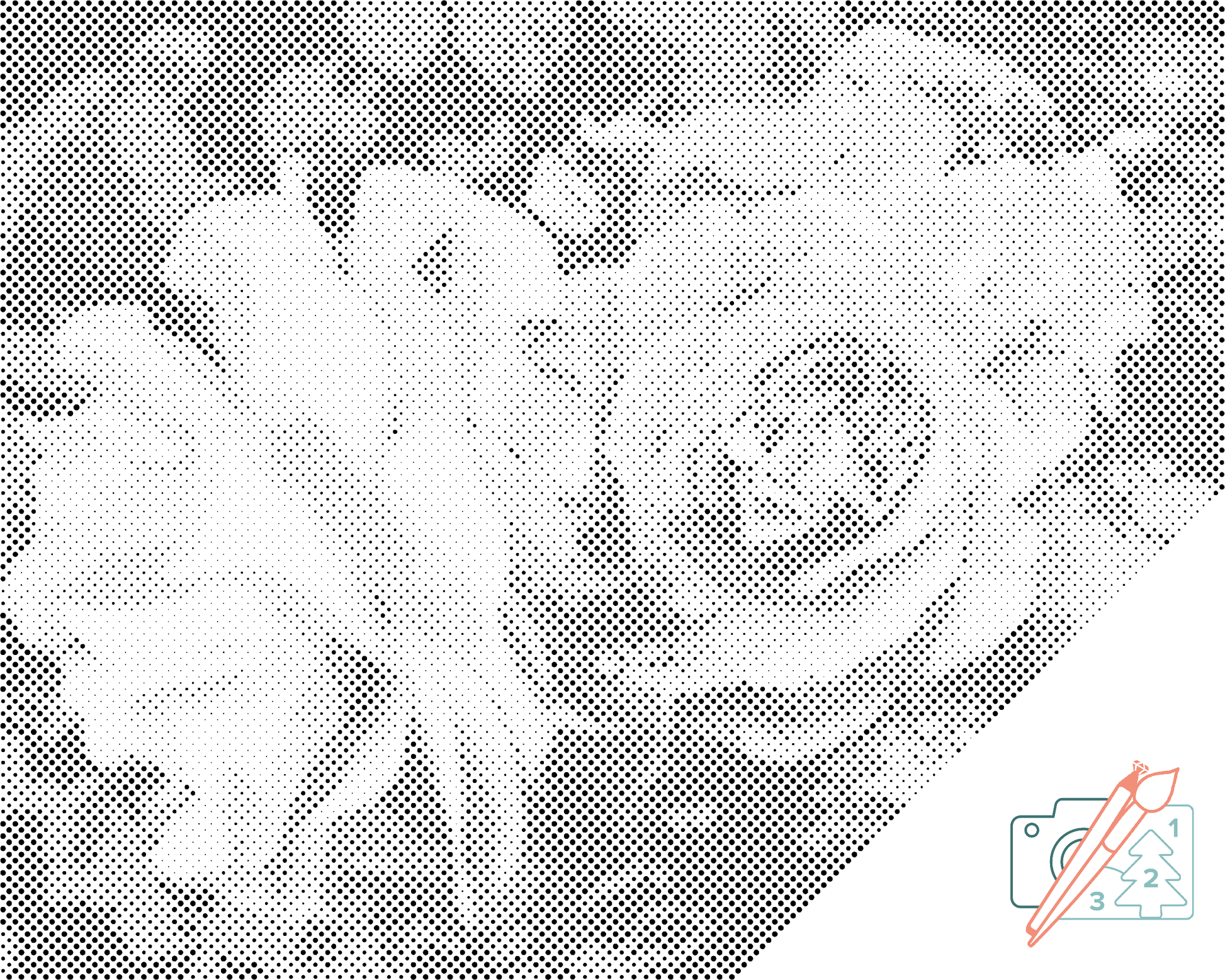 Mal-med-prikker -  Rose, Skønhedens Blomster